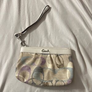 Coach Beige and Lavender Wristlet